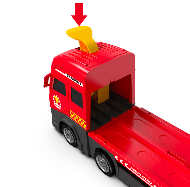 NitroLane - Transport-Lkw mit integriertem Rennstrecken und mehreren Rennwagen für Kinder