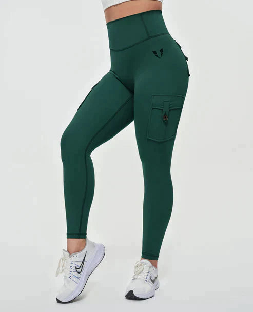 High-Waist Cargo Leggings für Damen – Figurformend & Sportlich mit Taschen
