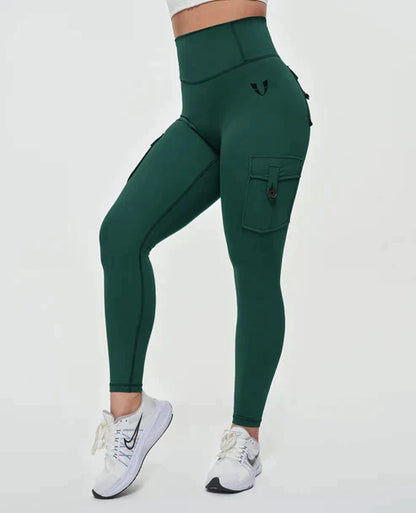 High-Waist Cargo Leggings für Damen – Figurformend & Sportlich mit Taschen