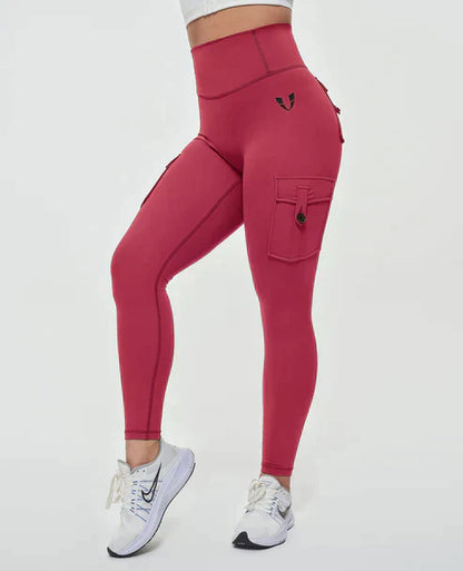 High-Waist Cargo Leggings für Damen – Figurformend & Sportlich mit Taschen