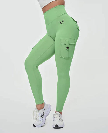 High-Waist Cargo Leggings für Damen – Figurformend & Sportlich mit Taschen