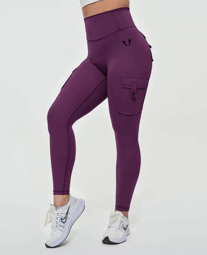 High-Waist Cargo Leggings für Damen – Figurformend & Sportlich mit Taschen