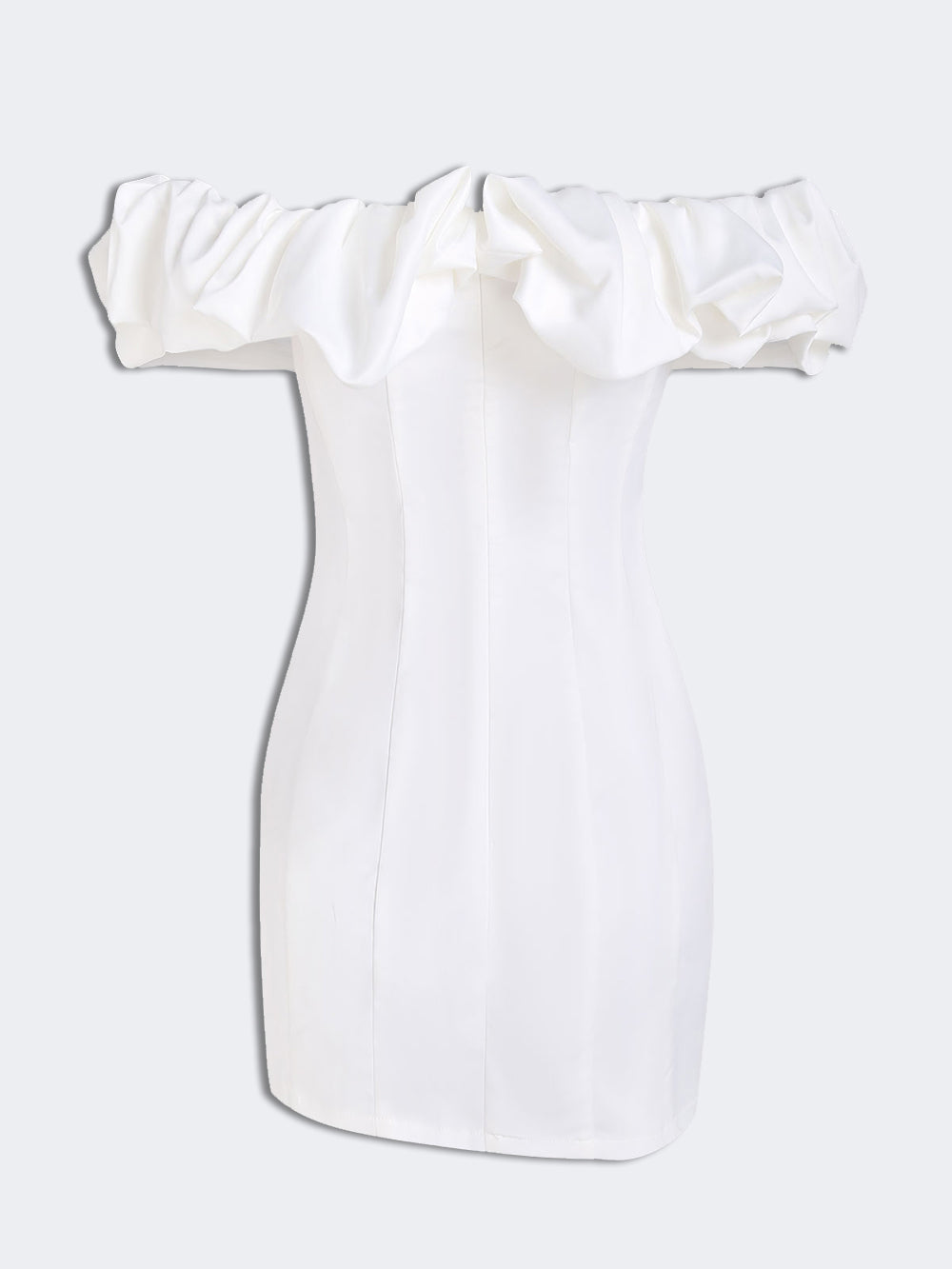 Faylisse - Mini-Party Kleid aus Satin mit Rüschen und ohne Träger