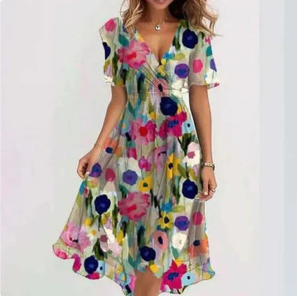 Leichtes Wickelkleid mit Print – luftig, elegant & figurbetont für Damen