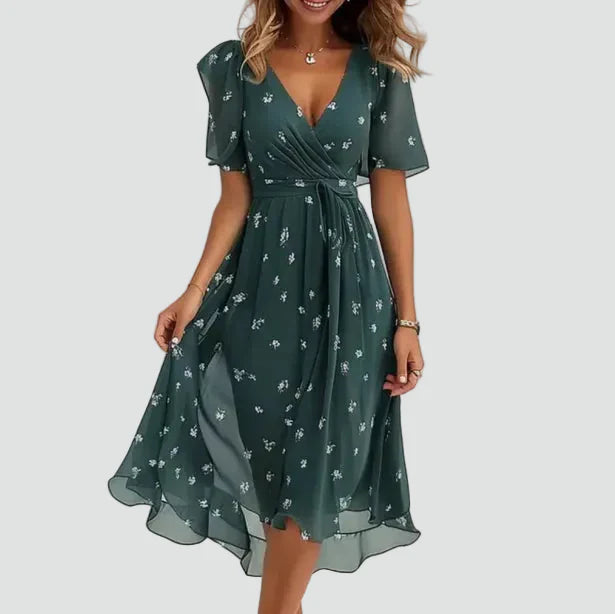 Leichtes Wickelkleid mit Print – luftig, elegant & figurbetont für Damen