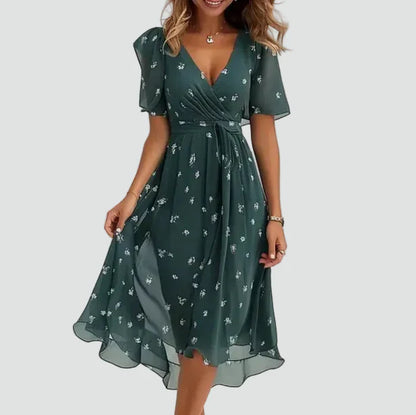 Leichtes Wickelkleid mit Print – luftig, elegant & figurbetont für Damen
