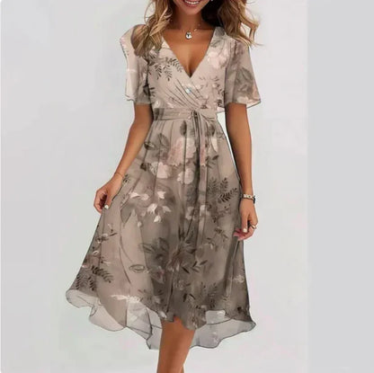 Leichtes Wickelkleid mit Print – luftig, elegant & figurbetont für Damen