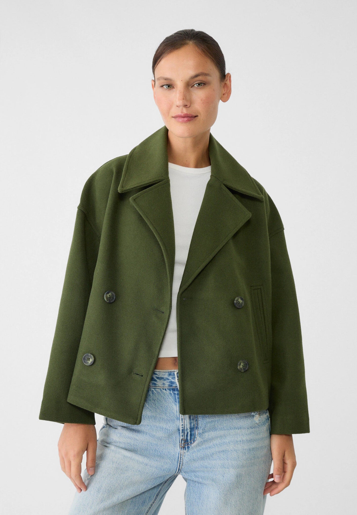 Silvane - Eleganter, Kurz geschnittener Trenchcoat mit Doppelreihe, Frühlingsmantel