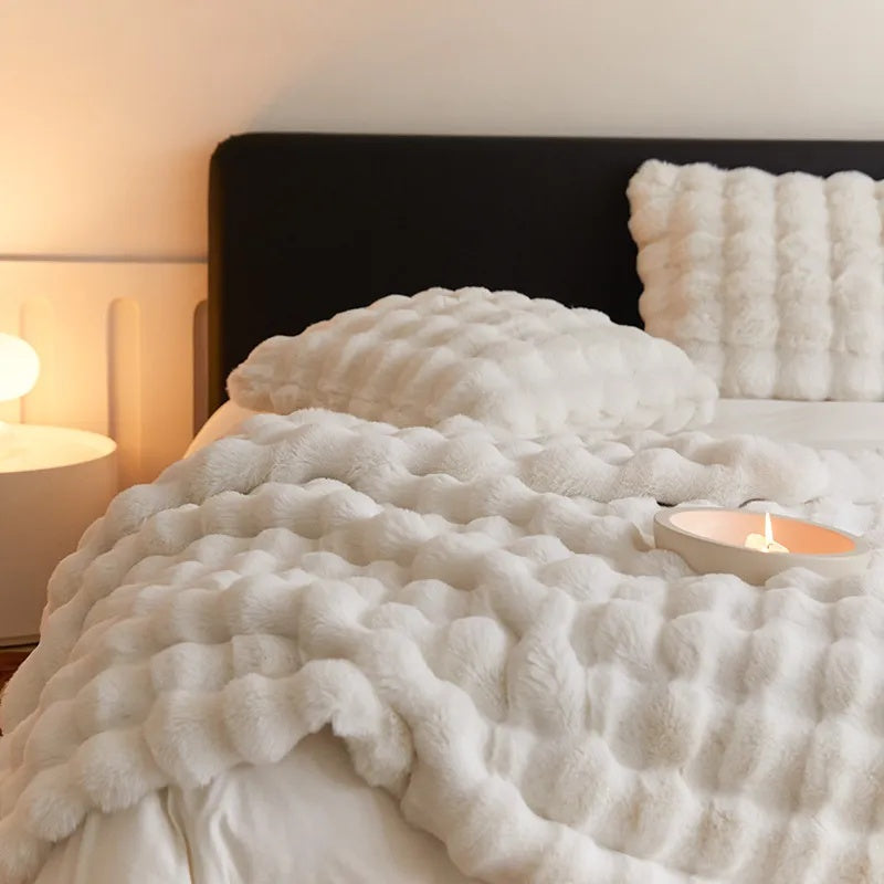 Moellevia - Ultra-weiches Plaid aus Synthetischem Pelz für Luxuriösen Komfort