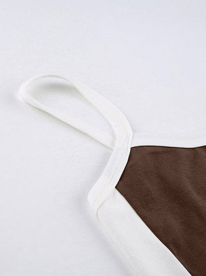 Élixane - Vintage Crop Top ohne Ärmel für Frauen mit weißen Akzenten