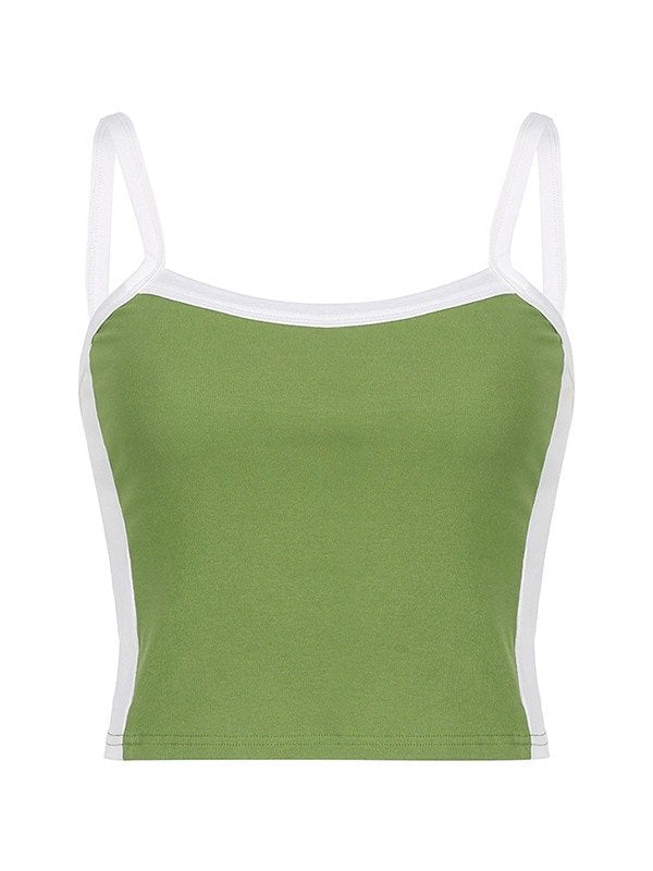 Élixane - Vintage Crop Top ohne Ärmel für Frauen mit weißen Akzenten