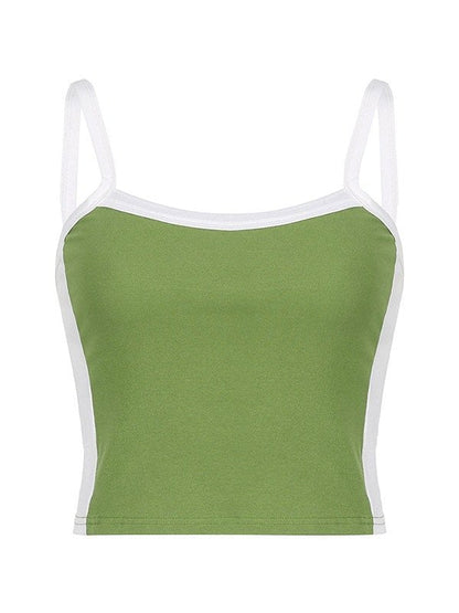 Élixane - Vintage Crop Top ohne Ärmel für Frauen mit weißen Akzenten