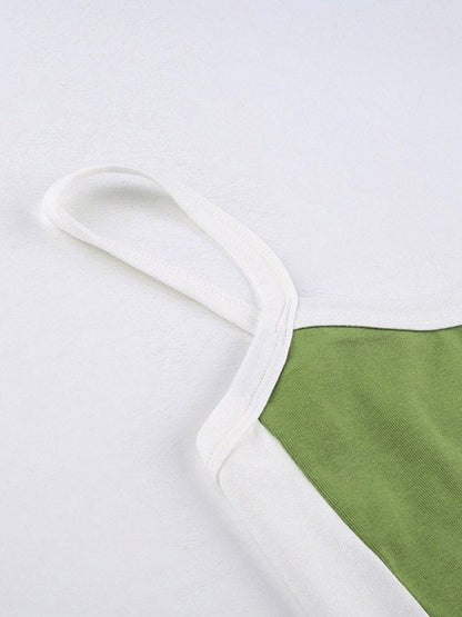 Élixane - Vintage Crop Top ohne Ärmel für Frauen mit weißen Akzenten