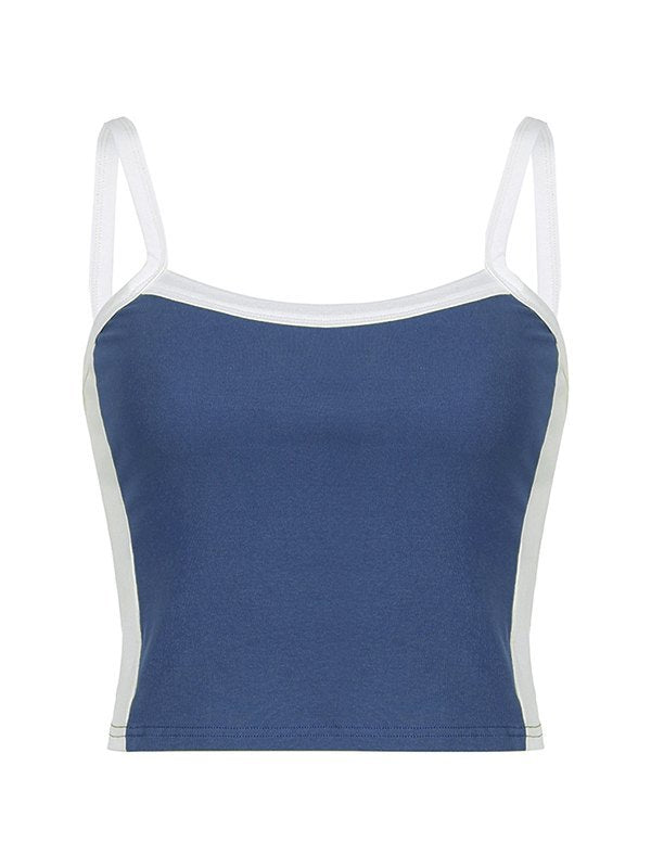 Élixane - Vintage Crop Top ohne Ärmel für Frauen mit weißen Akzenten