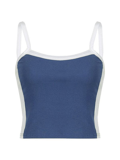 Élixane - Vintage Crop Top ohne Ärmel für Frauen mit weißen Akzenten