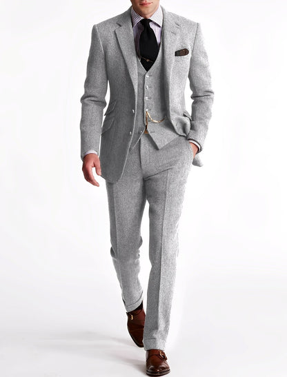 Clément - Dreiteiliges Herrenanzug aus Tweed