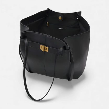 Avelys - Musthave Eleganter Großer Shopper mit Goldfarbenem Detailverschluss