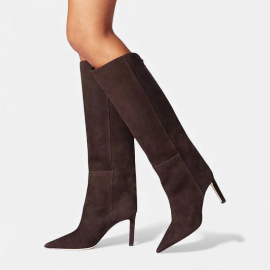 Aurivane - Elegante Hohe Lederstiefel mit Absätzen