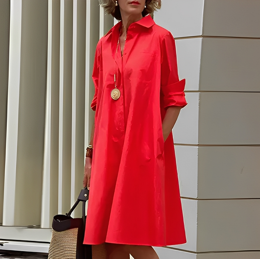 Sylphine - Elegantes Hemdblusenkleid für Frauen Frühling-Sommer
