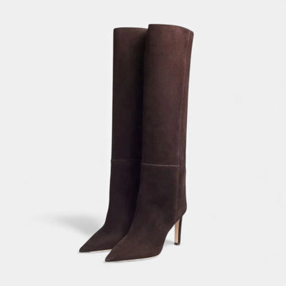 Aurivane - Elegante Hohe Lederstiefel mit Absätzen