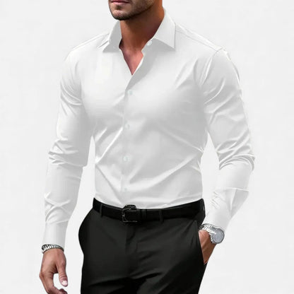 Lyrien - Herren Slim Fit Anti-Falten Hemd