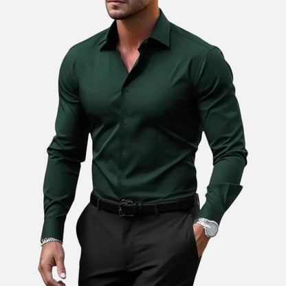 Lyrien - Herren Slim Fit Anti-Falten Hemd