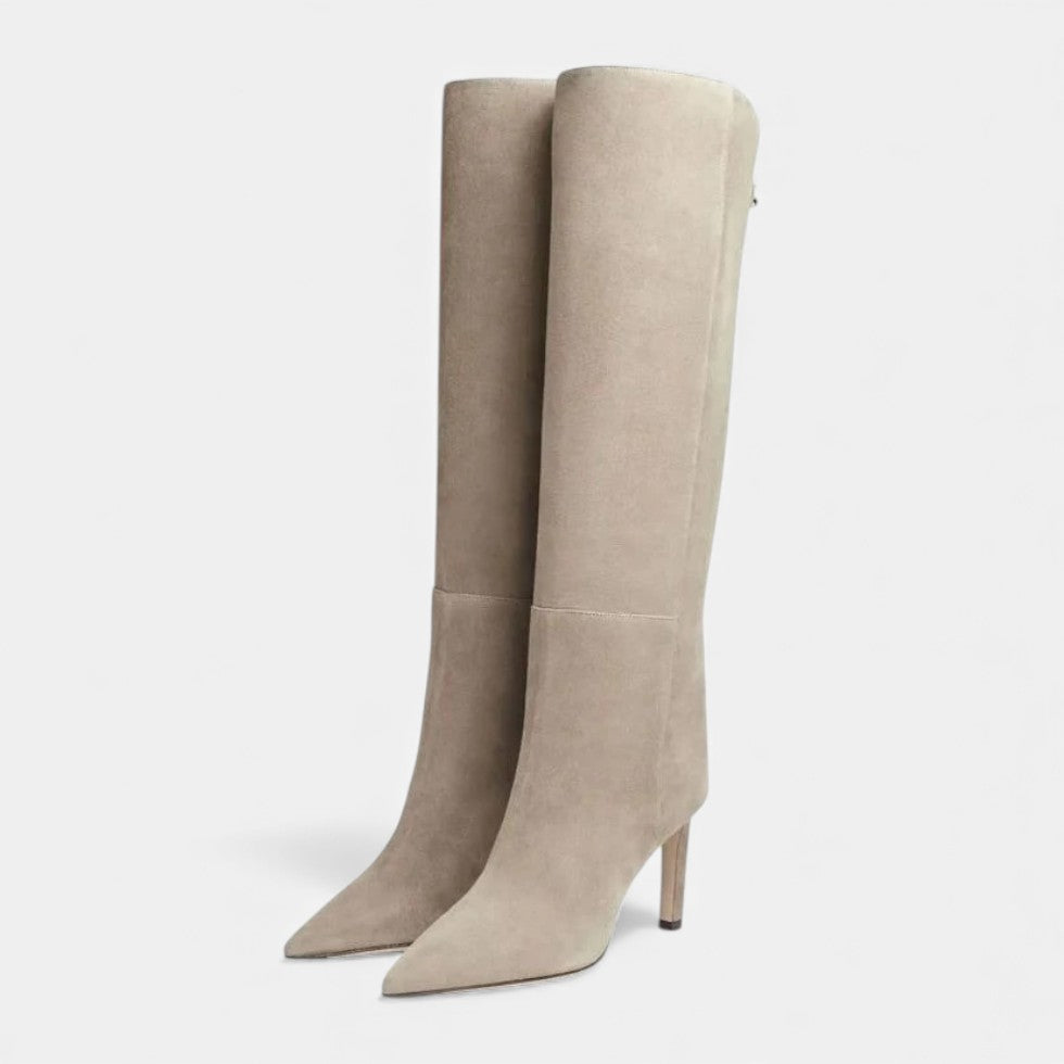 Aurivane - Elegante Hohe Lederstiefel mit Absätzen