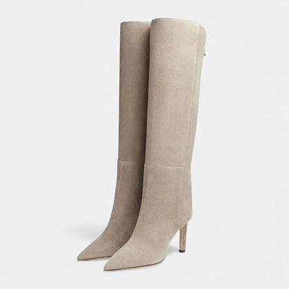 Aurivane - Elegante Hohe Lederstiefel mit Absätzen