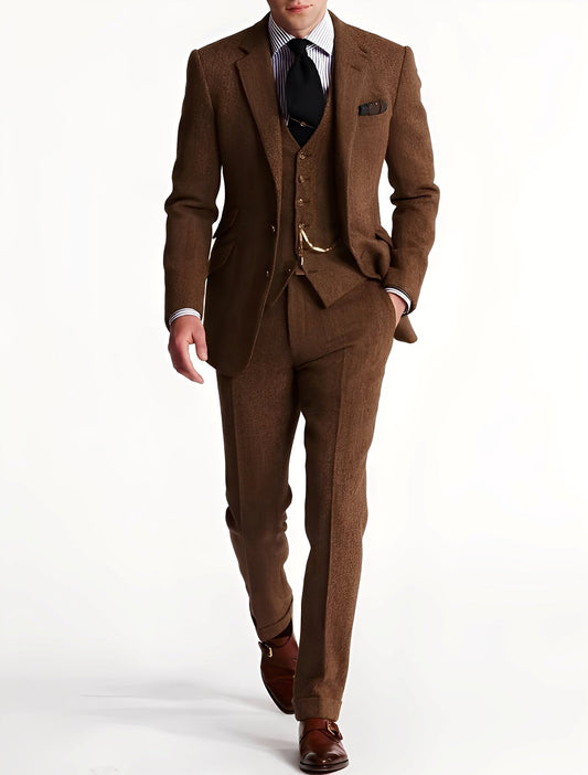 Clément - Dreiteiliges Herrenanzug aus Tweed