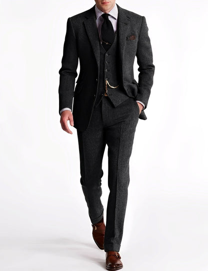 Clément - Dreiteiliges Herrenanzug aus Tweed
