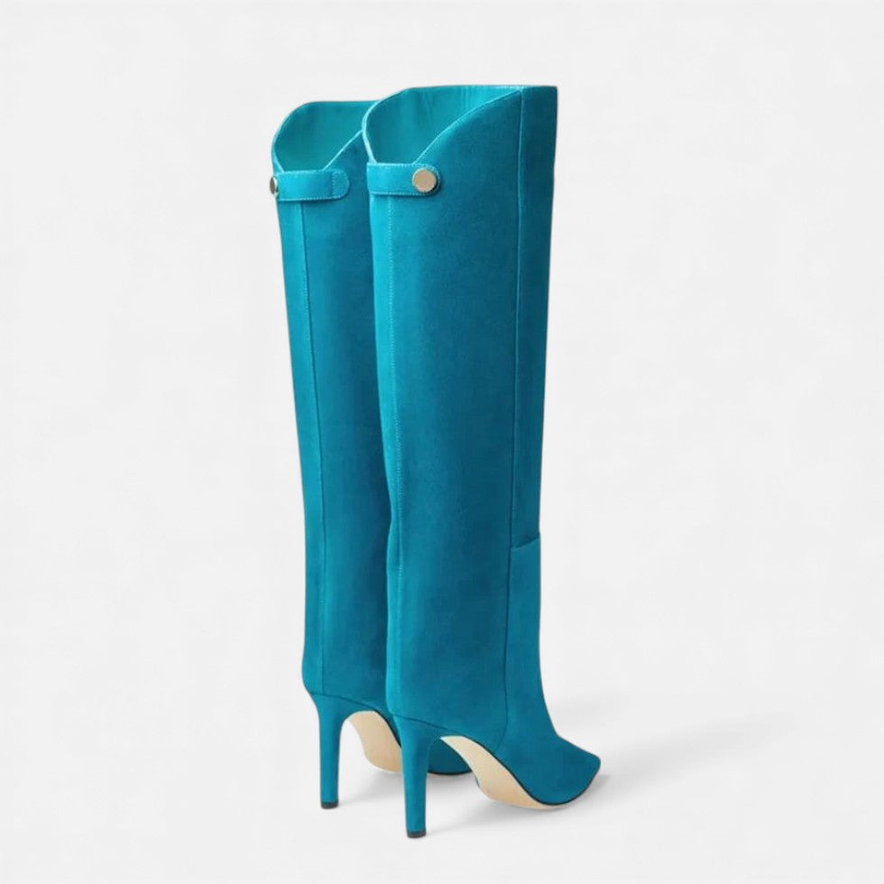 Aurivane - Elegante Hohe Lederstiefel mit Absätzen