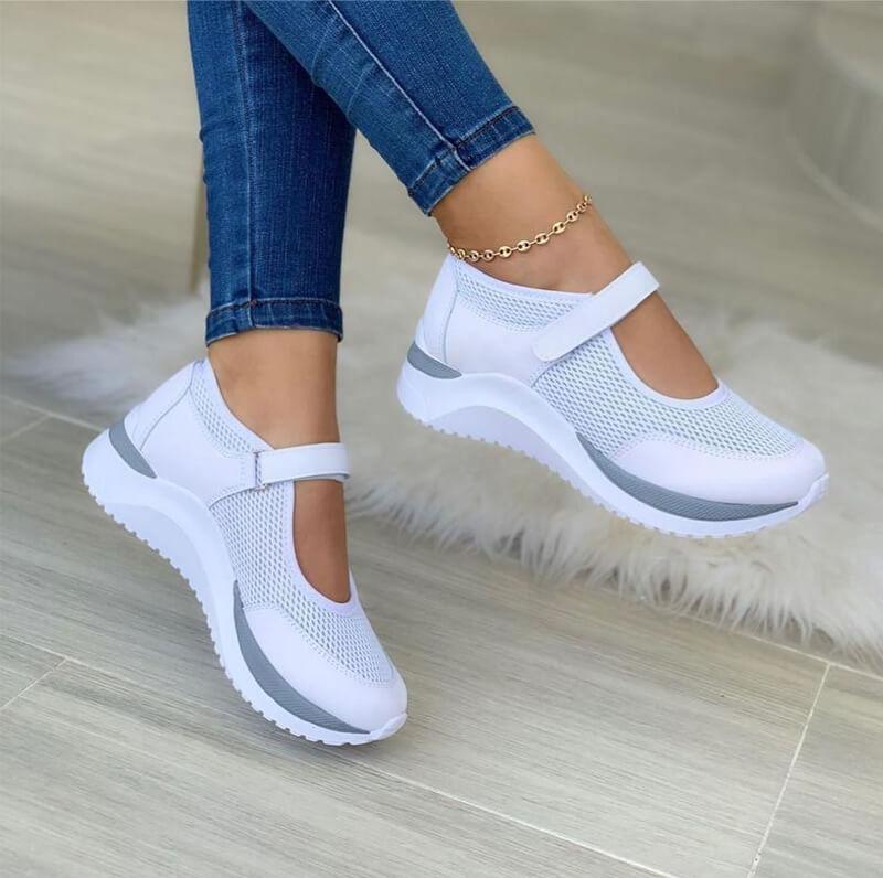 Atmungsaktive Mesh-Sneaker mit Klettverschluss für Damen – Bequeme Komfortschuhe für Alltag & Freizeit