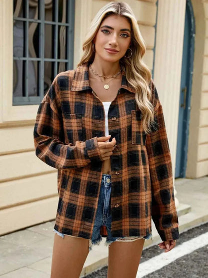Karierte Overshirt Jacke für Damen – Lässige Flanell Hemdjacke im Casual Look