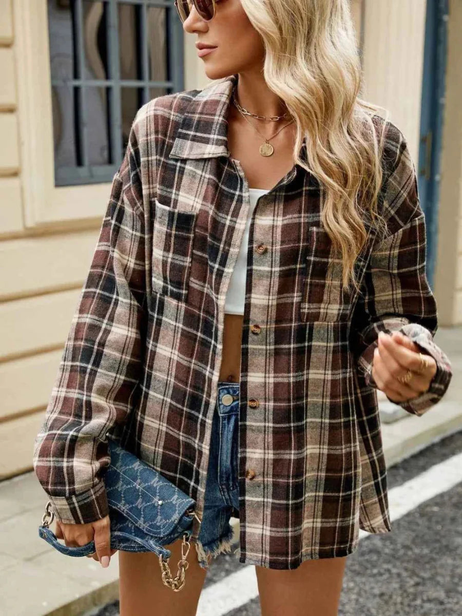 Karierte Overshirt Jacke für Damen – Lässige Flanell Hemdjacke im Casual Look