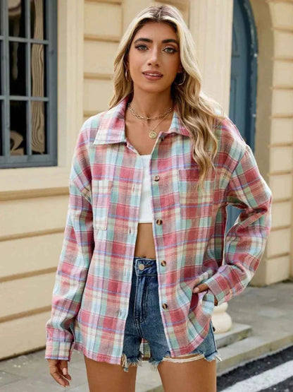 Karierte Overshirt Jacke für Damen – Lässige Flanell Hemdjacke im Casual Look