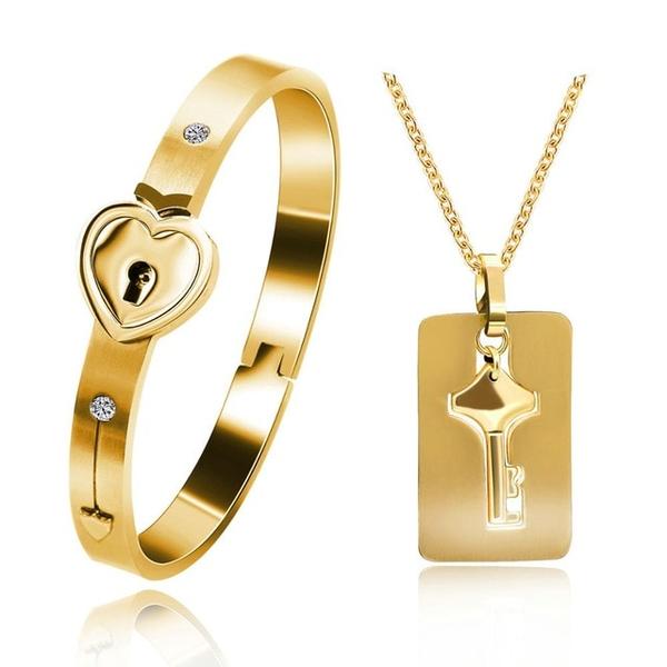 Amoréa - DU BIST DER SCHLÜSSEL MEINES HERZES – Armband + Halskette Set
