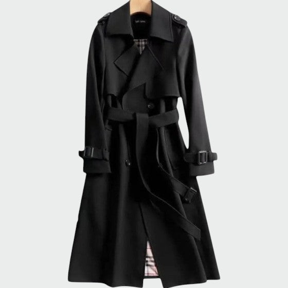 Kaélis - Zeitloser Trench-Coat für Frauen, Frühlingsmantel mit Innenfutter im Karomuster