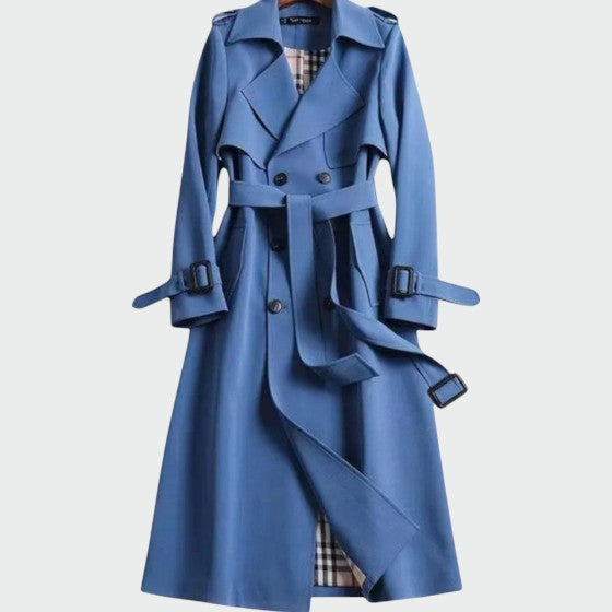 Kaélis - Zeitloser Trench-Coat für Frauen, Frühlingsmantel mit Innenfutter im Karomuster