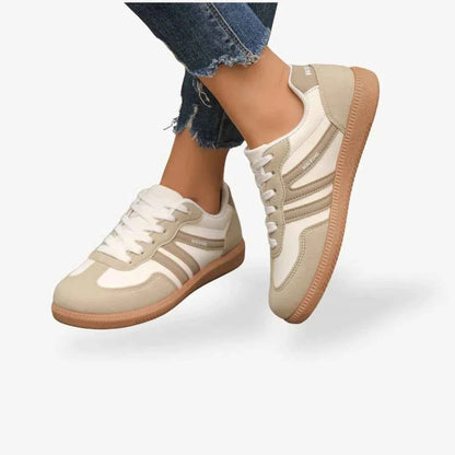 Retro Sneaker mit Gummisohle – Bequeme Freizeit Schuhe im Vintage Look für Damen