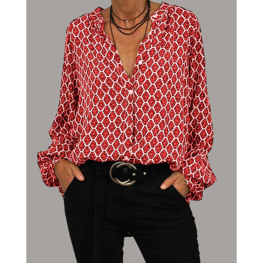 Faylise - Elegante Oversize-Bluse mit Muster