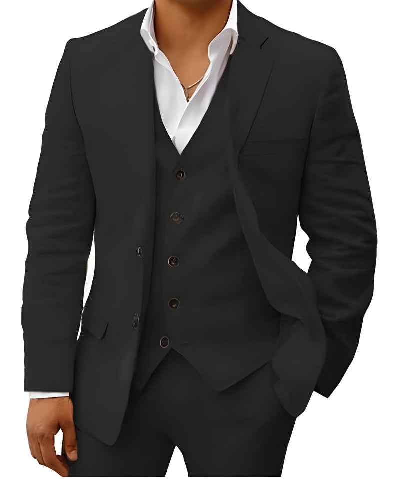 Eleganter Anzug für Herren – Slim Fit 3-Teiler mit Weste & Modernem Schnitt