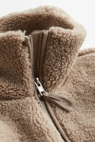Liorisse - Elegante Teddyjacke für den Frühling mit Reißverschluss und Taschen für Frauen