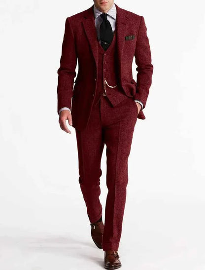 Eleganter Herren 3-Teiler Anzug Slim Fit – Klassischer Business & Hochzeitsanzug