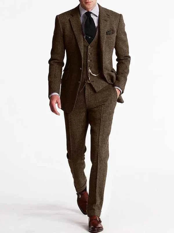 Eleganter Herren 3-Teiler Anzug Slim Fit – Klassischer Business & Hochzeitsanzug