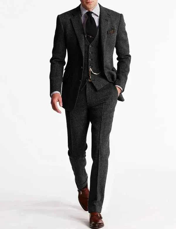 Eleganter Herren 3-Teiler Anzug Slim Fit – Klassischer Business & Hochzeitsanzug