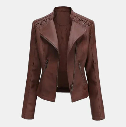 Évianne - Taillierte Frühlingsjacke aus veganem Leder für Frauen