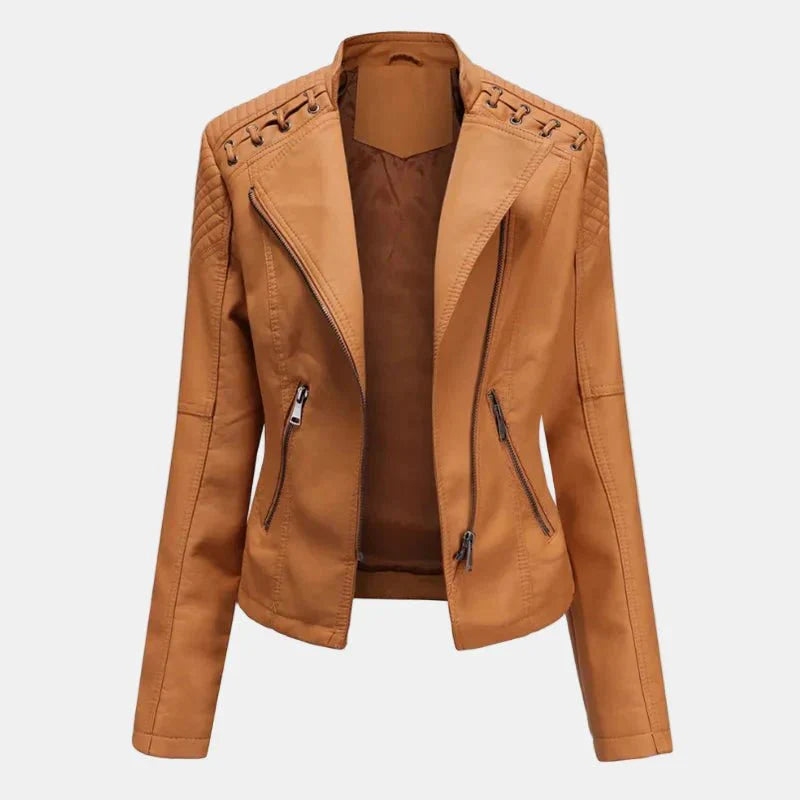 Évianne - Taillierte Frühlingsjacke aus veganem Leder für Frauen