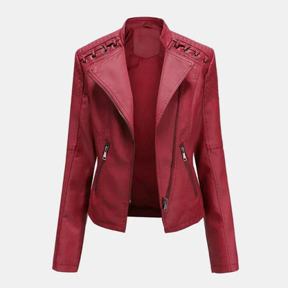 Évianne - Taillierte Frühlingsjacke aus veganem Leder für Frauen
