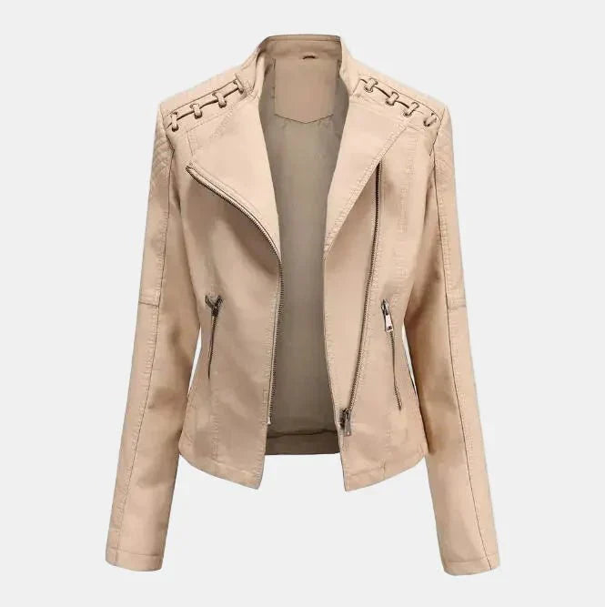 Évianne - Taillierte Frühlingsjacke aus veganem Leder für Frauen