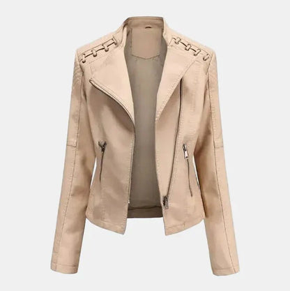 Évianne - Taillierte Frühlingsjacke aus veganem Leder für Frauen